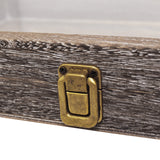 Antique Colored Wooden Jewelry Case with Glass Lid-Nile Corp
