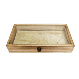 Antique Colored Wooden Jewelry Case with Glass Lid-Nile Corp