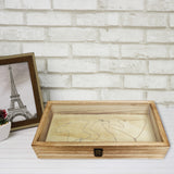Antique Colored Wooden Jewelry Case with Glass Lid-Nile Corp