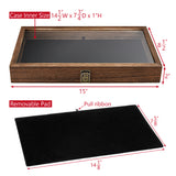 #WD83C+93-1 BK Wooden Jewelry Display Case with Black Velvet Pad 