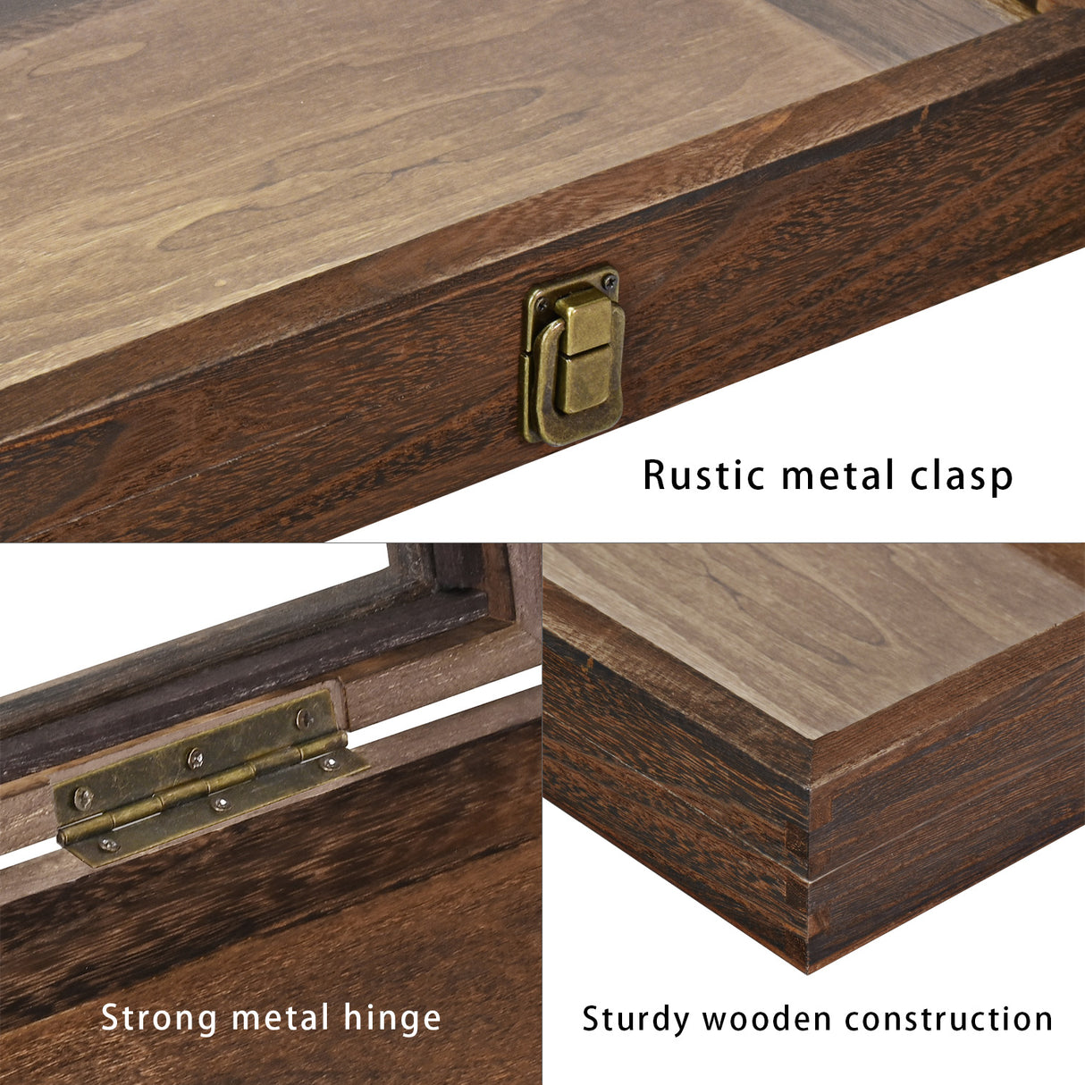#WD83C+93-1 BK Wooden Jewelry Display Case with Black Velvet Pad 