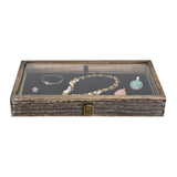#WD83C+93-1 BK Wooden Jewelry Display Case with Black Velvet Pad 