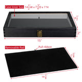 #WD83C+93-1 BK Wooden Jewelry Display Case with Black Velvet Pad 