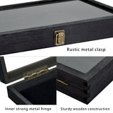 #WD83C+93-1 BK Wooden Jewelry Display Case with Black Velvet Pad 
