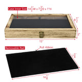 #WD83C+93-1 BK Wooden Jewelry Display Case with Black Velvet Pad 