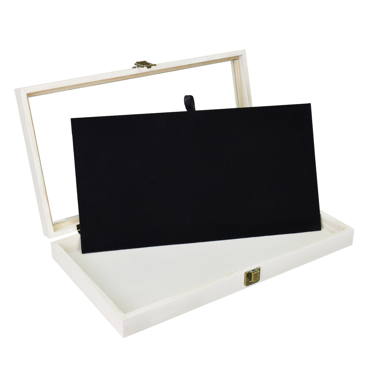 #WD83C+93-1 BK Wooden Jewelry Display Case with Black Velvet Pad 