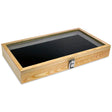 #WD83C+93-1 BK Wooden Jewelry Display Case with Black Velvet Pad 