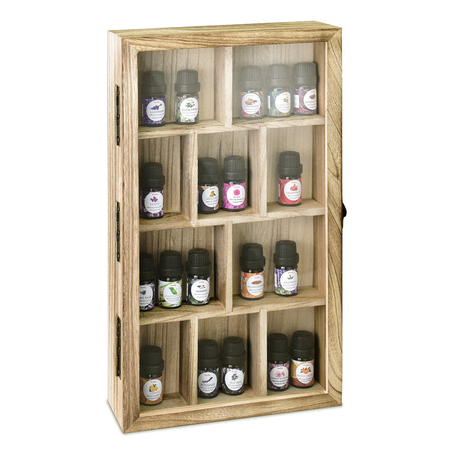 #WD8620 Hanging Wooden Display Case Hinged Glass Front Door