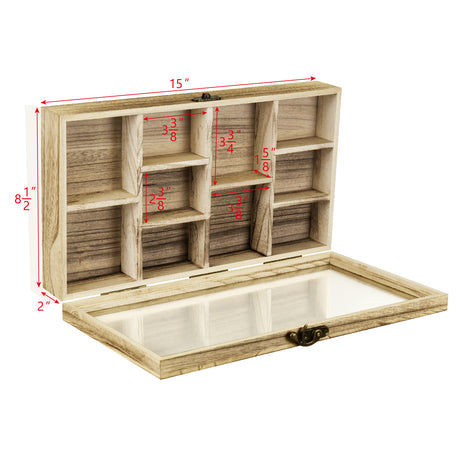 #WD8620 Hanging Wooden Display Case Hinged Glass Front Door