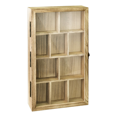 #WD8620 Hanging Wooden Display Case Hinged Glass Front Door