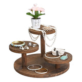 #WD8633 3-Tier Wooden Display Riser for Jewelry, Tabletop Plant