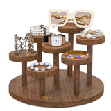 #WD8637 7-Tier Wooden Display Riser for Jewelry, Accessories, and Collectibles items