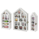 #WD8703 3-Pc Wall-Mounted Wooden Display Case with Glass Doors