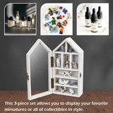 #WD8703 3-Pc Wall-Mounted Wooden Display Case with Glass Doors