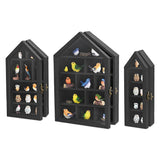 #WD8703 3-Pc Wall-Mounted Wooden Display Case with Glass Doors