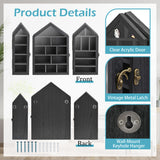 #WD8703 3-Pc Wall-Mounted Wooden Display Case with Glass Doors