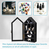 #WD8703 3-Pc Wall-Mounted Wooden Display Case with Glass Doors