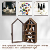 #WD8703 3-Pc Wall-Mounted Wooden Display Case with Glass Doors
