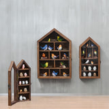 #WD8703 3-Pc Wall-Mounted Wooden Display Case with Glass Doors