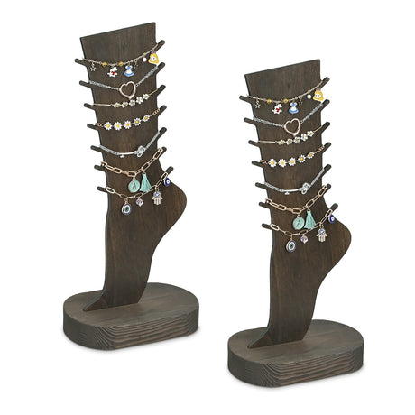 2 Pcs Set Two-Way Tabletop or Wall-Mountable Jewelry Anklets Display