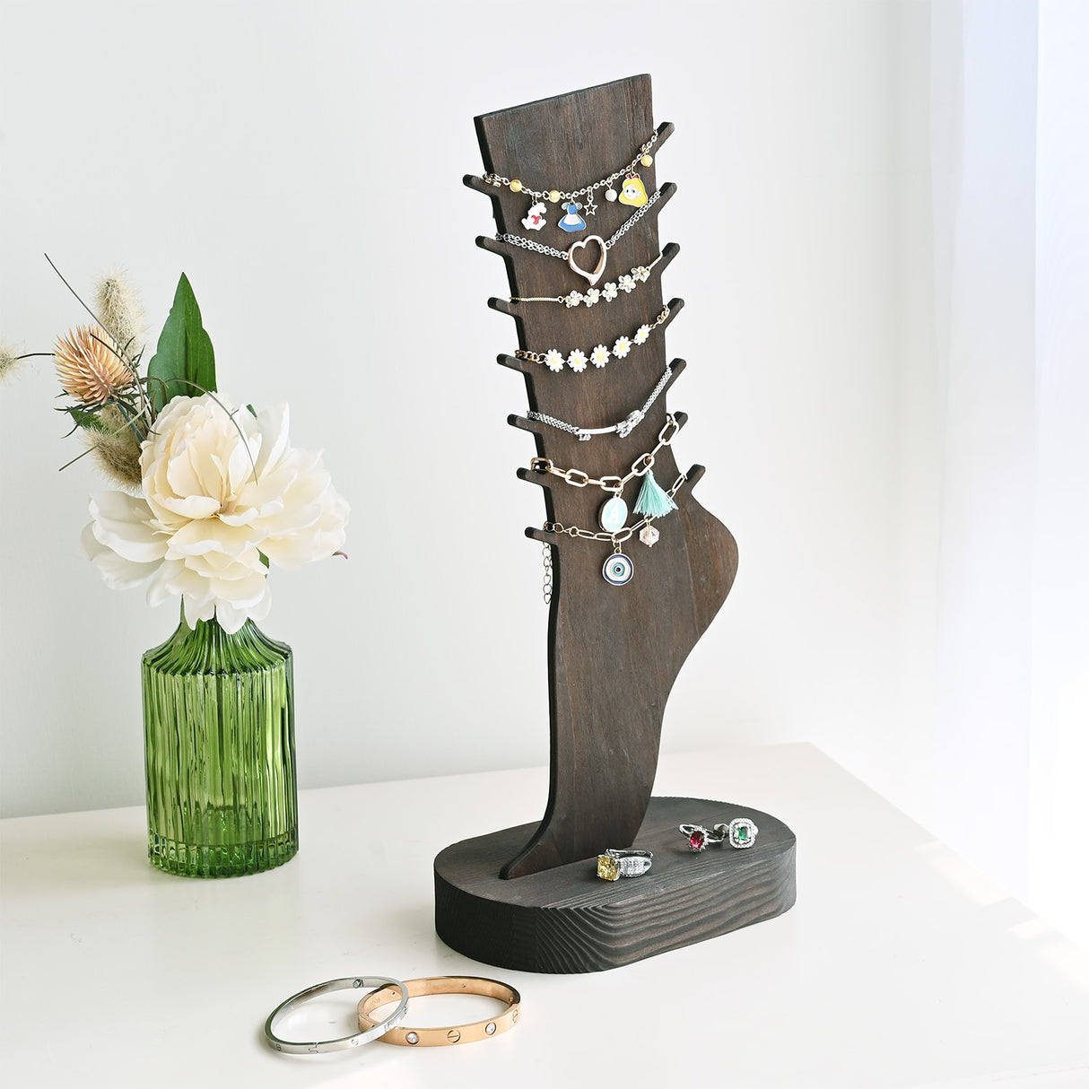 2 Pcs Set Two-Way Tabletop or Wall-Mountable Jewelry Anklets Display