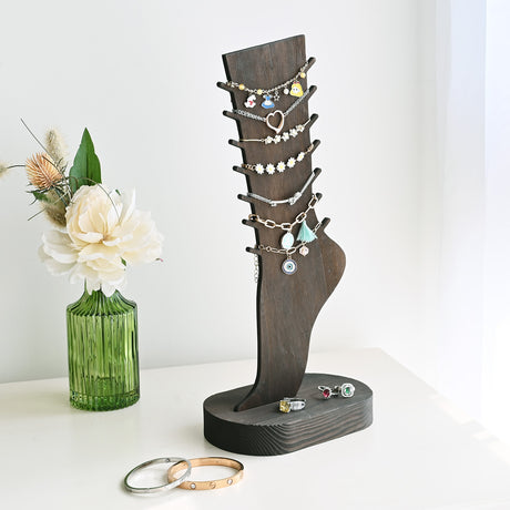 2 Pcs Set Two-Way Tabletop or Wall-Mountable Jewelry Anklets Display