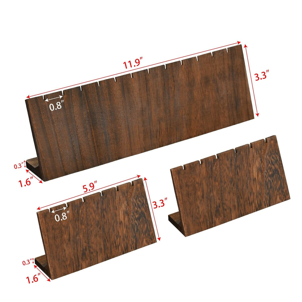 3 Pcs Wooden Earring Display Stand