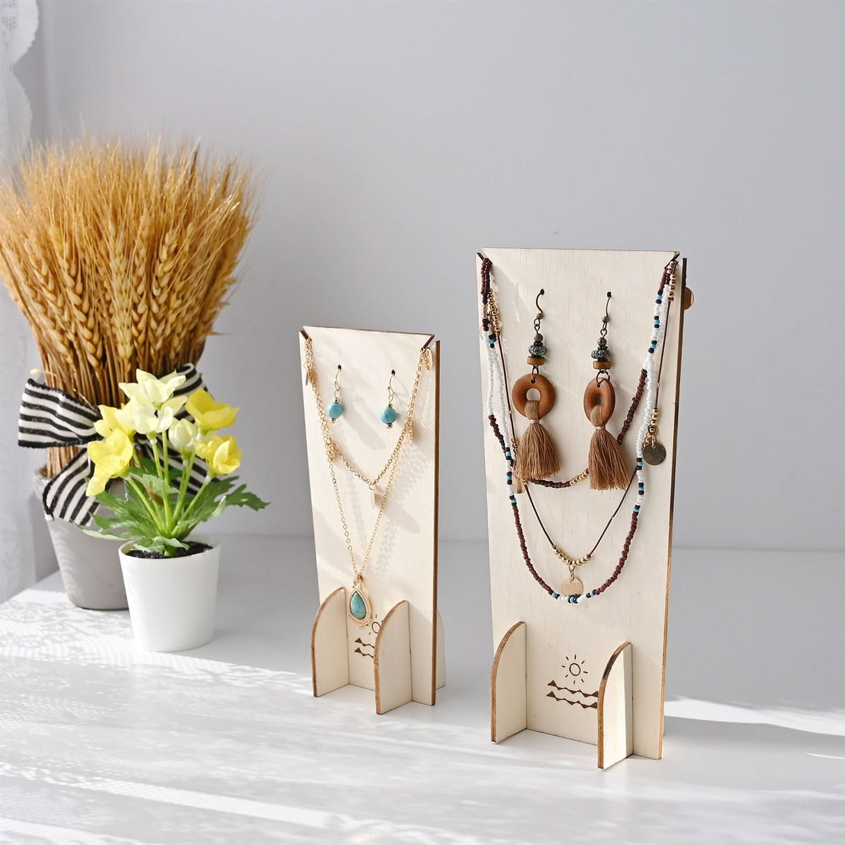 #WDJ3027OK 4 Pcs Set Jewelry Display Stand, Necklace Earring Holder Stand