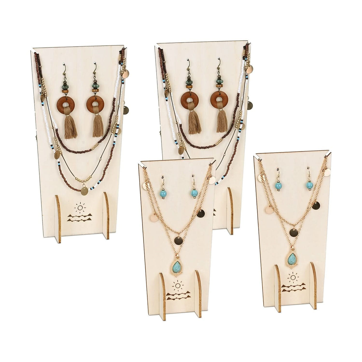 #WDJ3027OK 4 Pcs Set Jewelry Display Stand, Necklace Earring Holder Stand