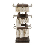 #WDJ5036  Natural Wood Rotating 36 Hooks Jewelry Tower