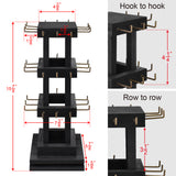 #WDJ5036  Natural Wood Rotating 36 Hooks Jewelry Tower