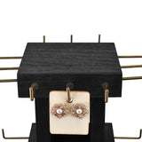 #WDJ5036  Natural Wood Rotating 36 Hooks Jewelry Tower