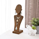 Portable Wooden Mannequin Jewelry Stand, Jewelry Display Organizer for Earrings & Multiple Necklace