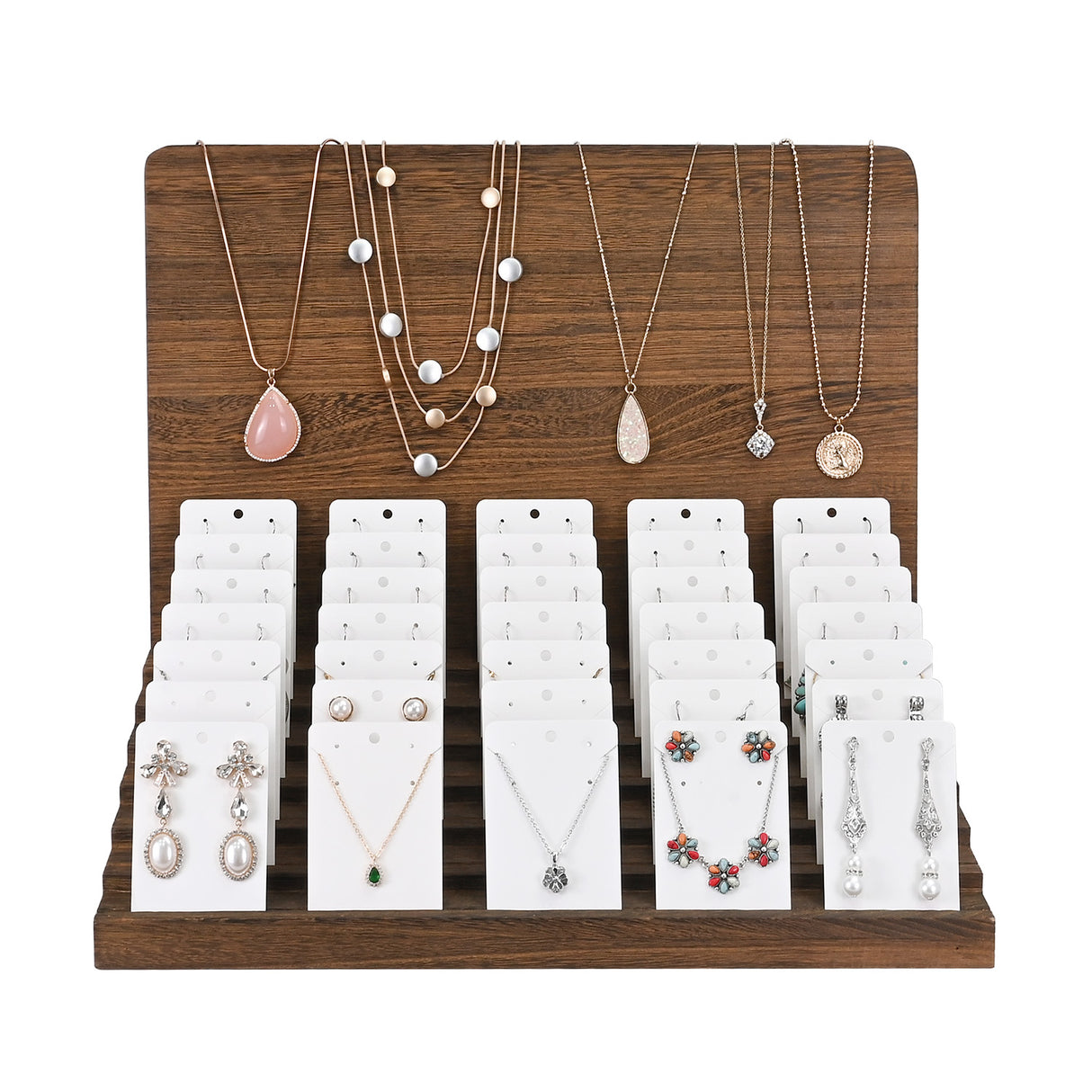 Wooden Jewelry Display Stand, Earrings Holder, Necklace Organizer