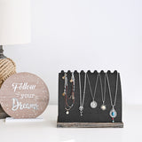 #WDJ7739BK Wooden Necklace Display  Stand for 9 Necklaces, Necklace Stand, Wood Necklace Display Stand