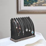 #WDJ7739BK Wooden Necklace Display  Stand for 9 Necklaces, Necklace Stand, Wood Necklace Display Stand