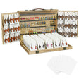 Portable Wooden Earring Display with 100pcs earring cards, Jewelry Display Case for Selling