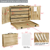 Portable Wooden Earring Display with 100pcs earring cards, Jewelry Display Case for Selling