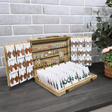 Portable Wooden Earring Display with 100pcs earring cards, Jewelry Display Case for Selling