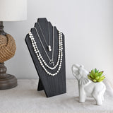#S-WDN60-1x2 Wooden Jewelry Display Bust with Easel 