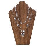 #S-WDN60-1X2 Wooden Jewelry Display Bust with Easel for 3 Necklaces