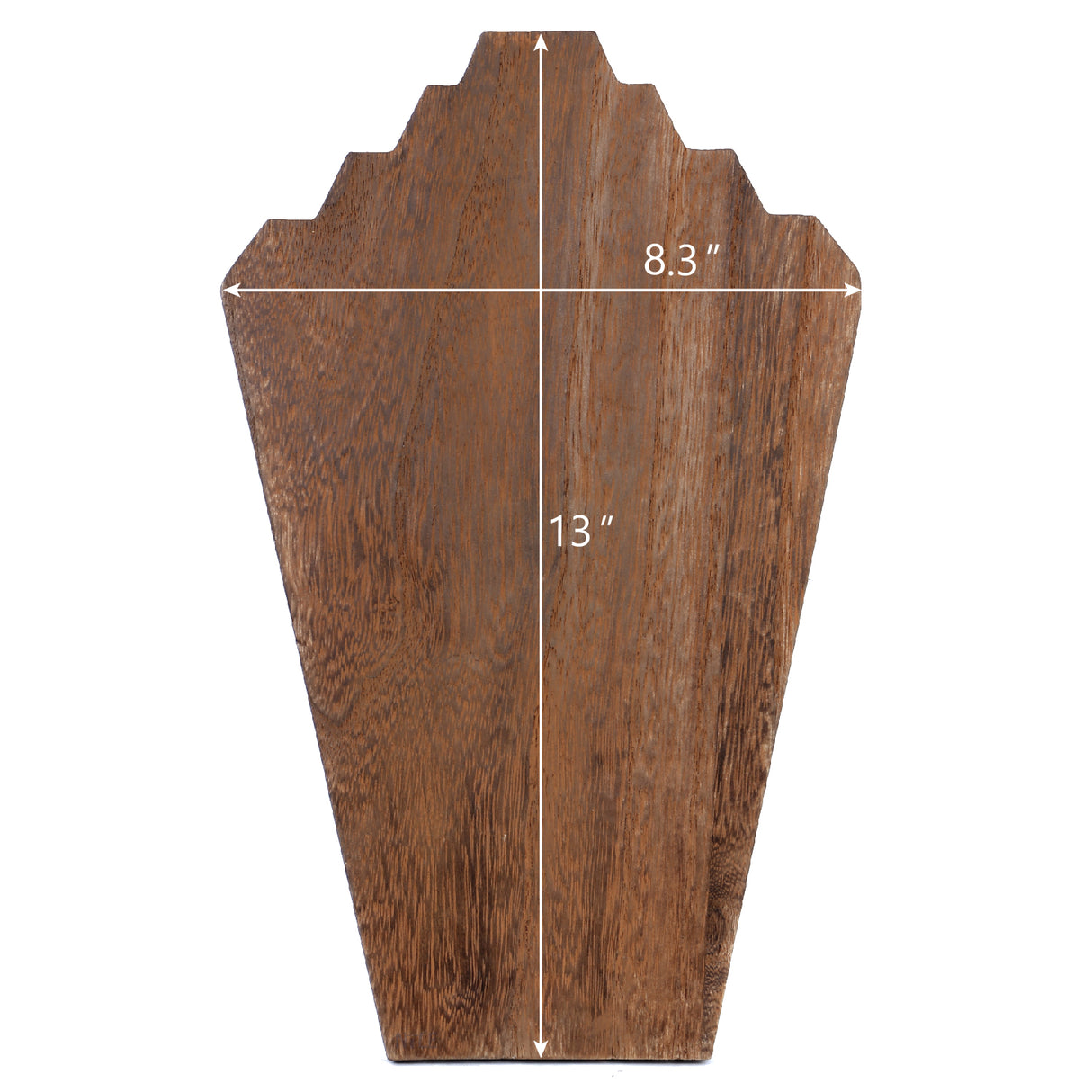 #S-WDN60-1X2 Wooden Jewelry Display Bust with Easel for 3 Necklaces