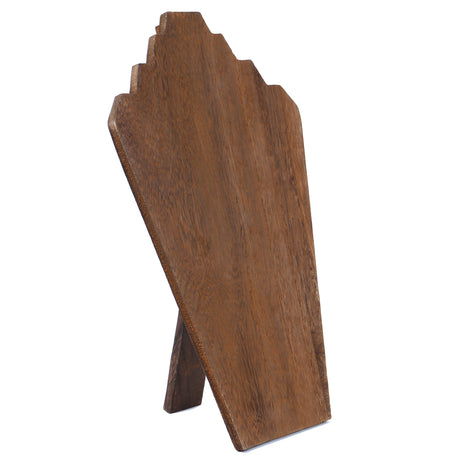 #S-WDN60-1x2 Wooden Jewelry Display Bust with Easel 