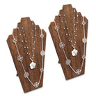 #S-WDN60-1x2 Wooden Jewelry Display Bust with Easel 