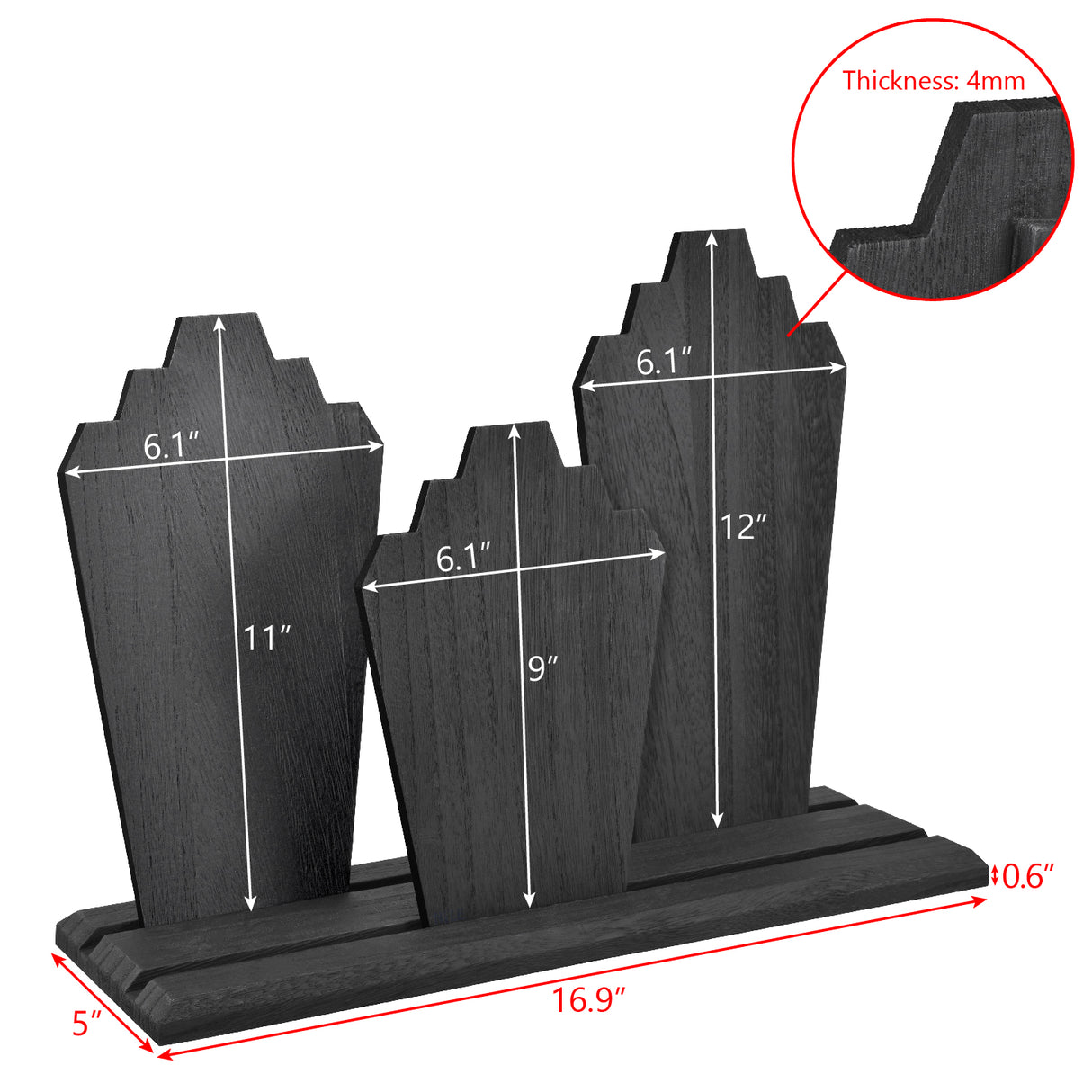 #WDN64 Wooden Necklace Holder Jewelry Display Bust Stand
