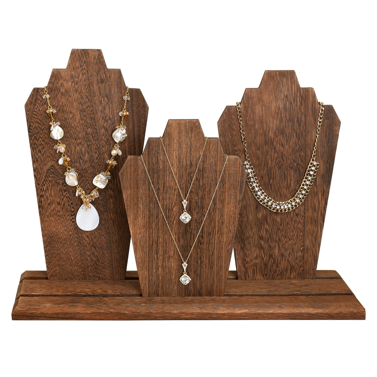 #WDN64 Wooden Necklace Holder Jewelry Display Bust Stand