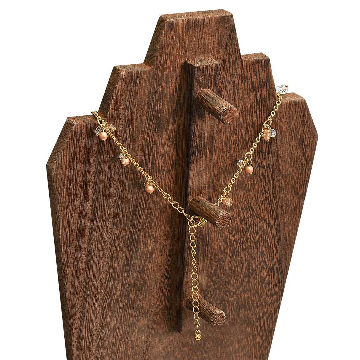 #WDN64 Wooden Necklace Holder Jewelry Display Bust Stand