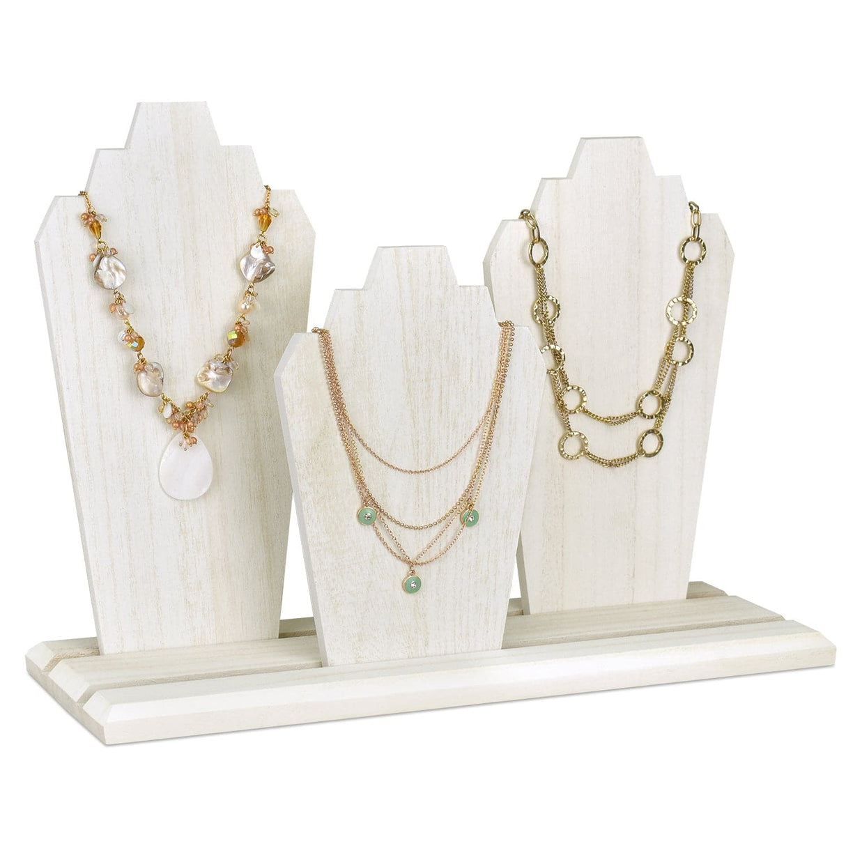 #WDN64 Wooden Necklace Holder Jewelry Display Bust Stand