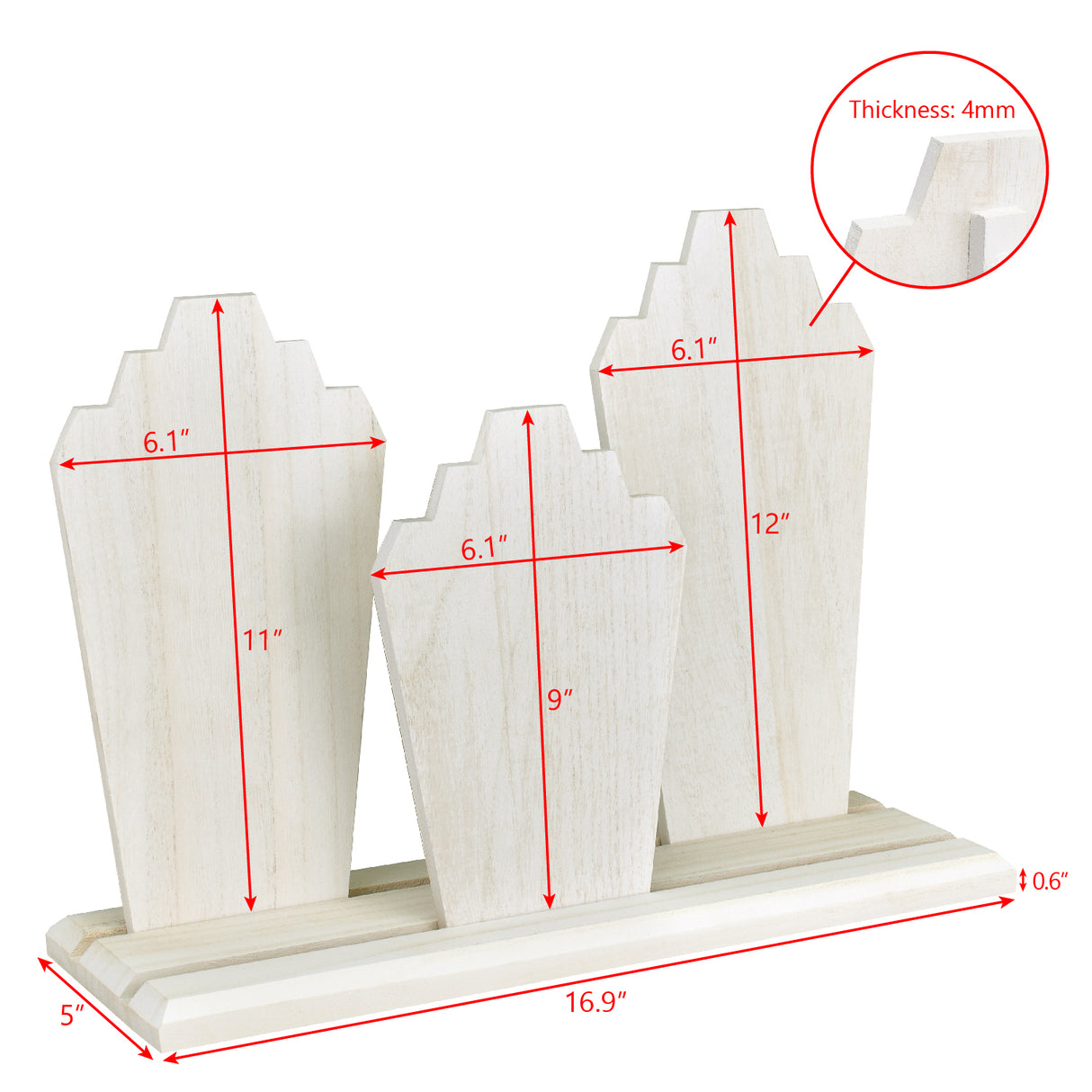 #WDN64 Wooden Necklace Holder Jewelry Display Bust Stand