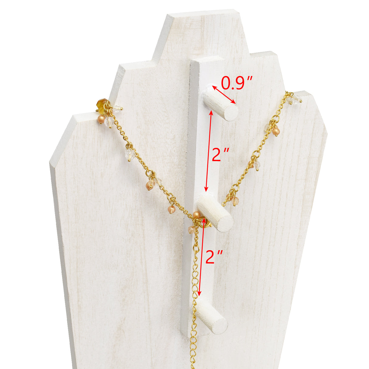 #WDN64 Wooden Necklace Holder Jewelry Display Bust Stand
